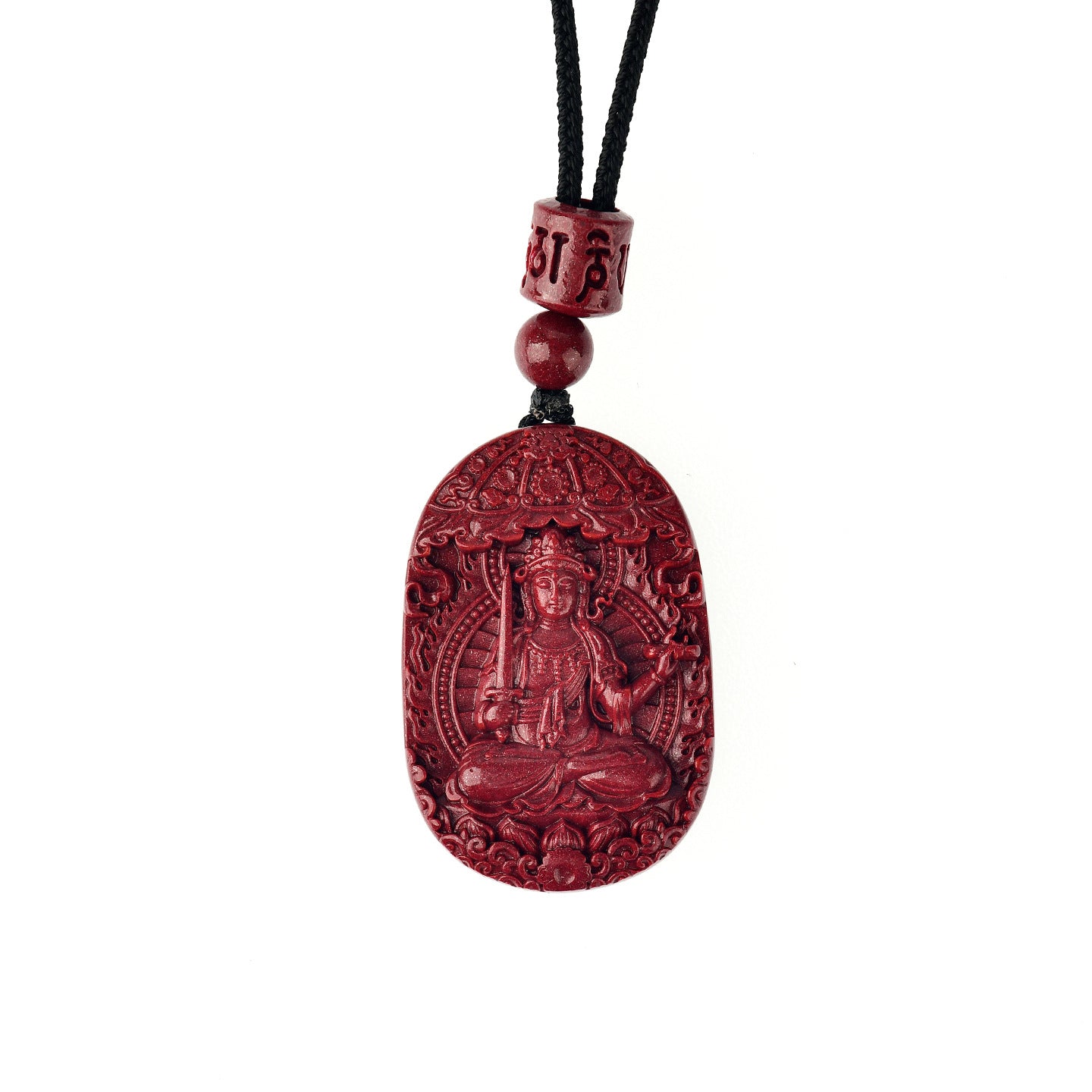 Natural Purple Gold Cinnabar Zodiac Buddha Guardian Deities Necklace Pendant | Spiritual Protection & Fortune