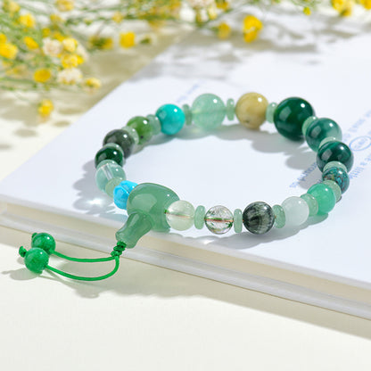 Eighteen Seeds Crystal Five Elements Bracelet - Wood Energy Balance for Men & Women