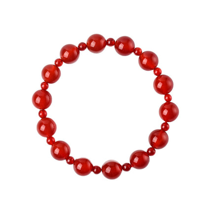 Red Agate Double Circle Bracelet for Zodiac Year Women - Lucky Charm Jewelry