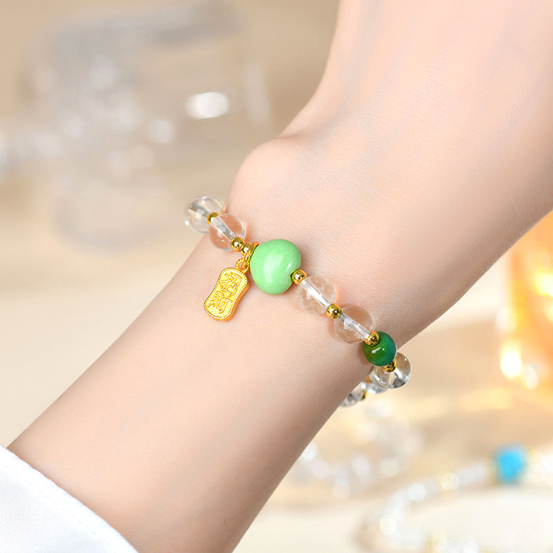 Natural White Crystal Elegant Bracelet | Chinese Style Spiritual Jewelry for Women