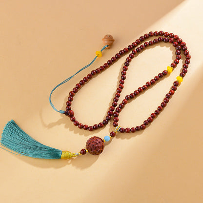 Agarwood Buddhist Prayer Bead Necklace - Zen Meditation Beads for Spiritual Harmony