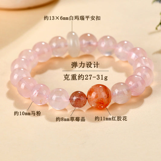 Madagascar Pink Crystal Bracelet | Love Harmony Spiritual Energy Jewelry for Women