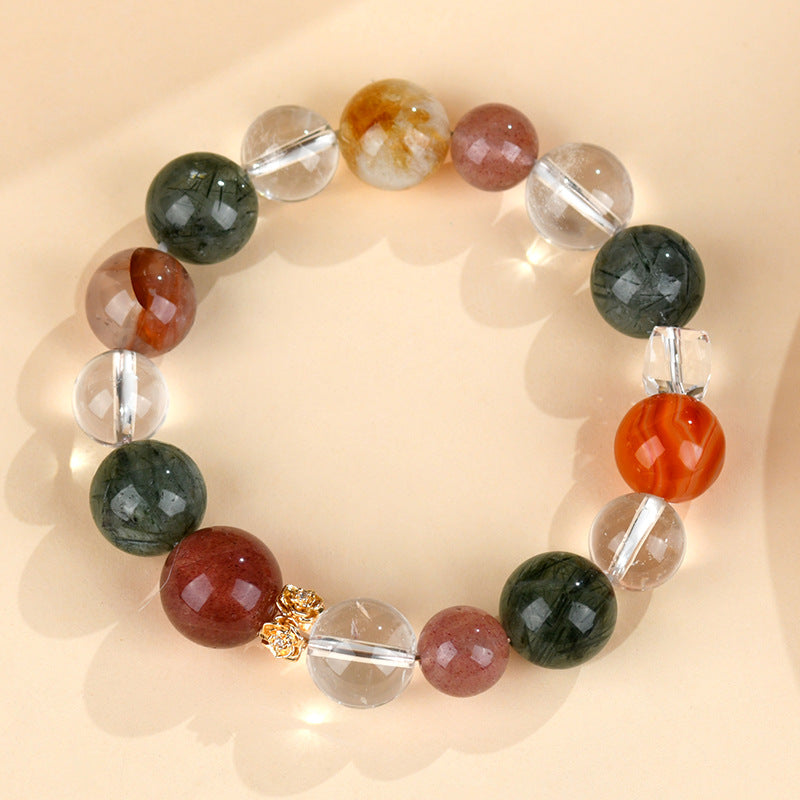 Natural Crystal Multi-Gemstone Couple Bracelet | Harmony & Prosperity Talisman