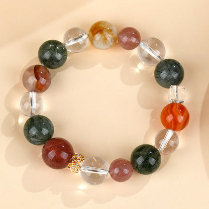Natural Crystal Multi-Gemstone Couple Bracelet | Harmony & Prosperity Talisman