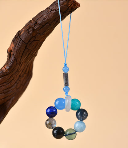 Natural Crystal Five Elements Phone Chain Pendant - Balance Energy & Attract Blessings