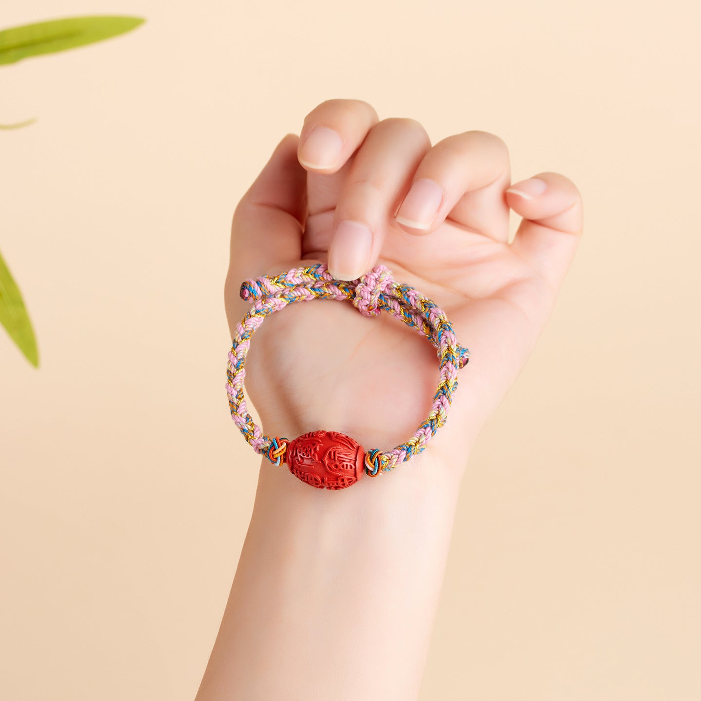 Imperial Red Cinnabar Fortune Drum Bead Tibetan Style Bracelet - Spiritual Protection and Luck