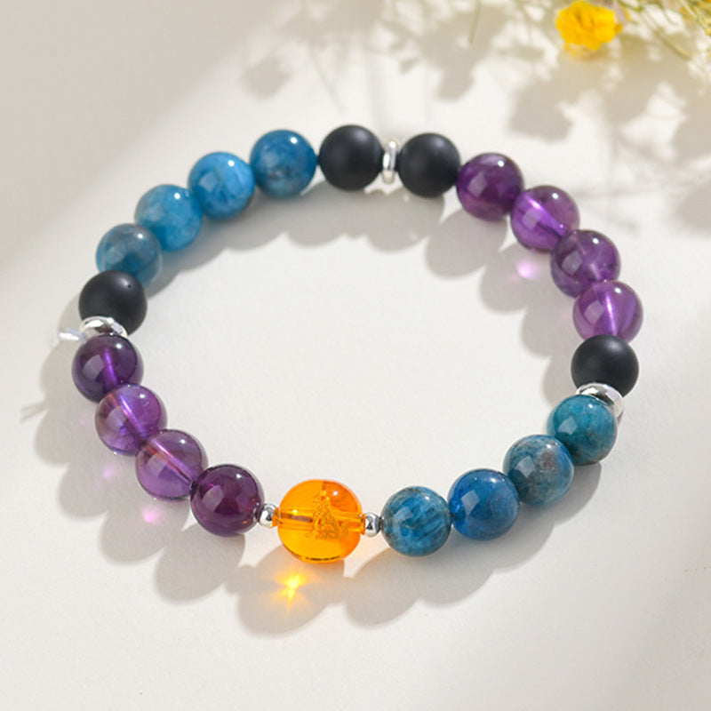 Natural Multi-Gemstone Twelve Zodiac Crystal Bracelet - Spiritual Protection & Luck Charm