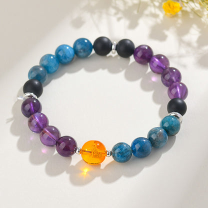 Natural Multi-Gemstone Twelve Zodiac Crystal Bracelet - Spiritual Protection & Luck Charm