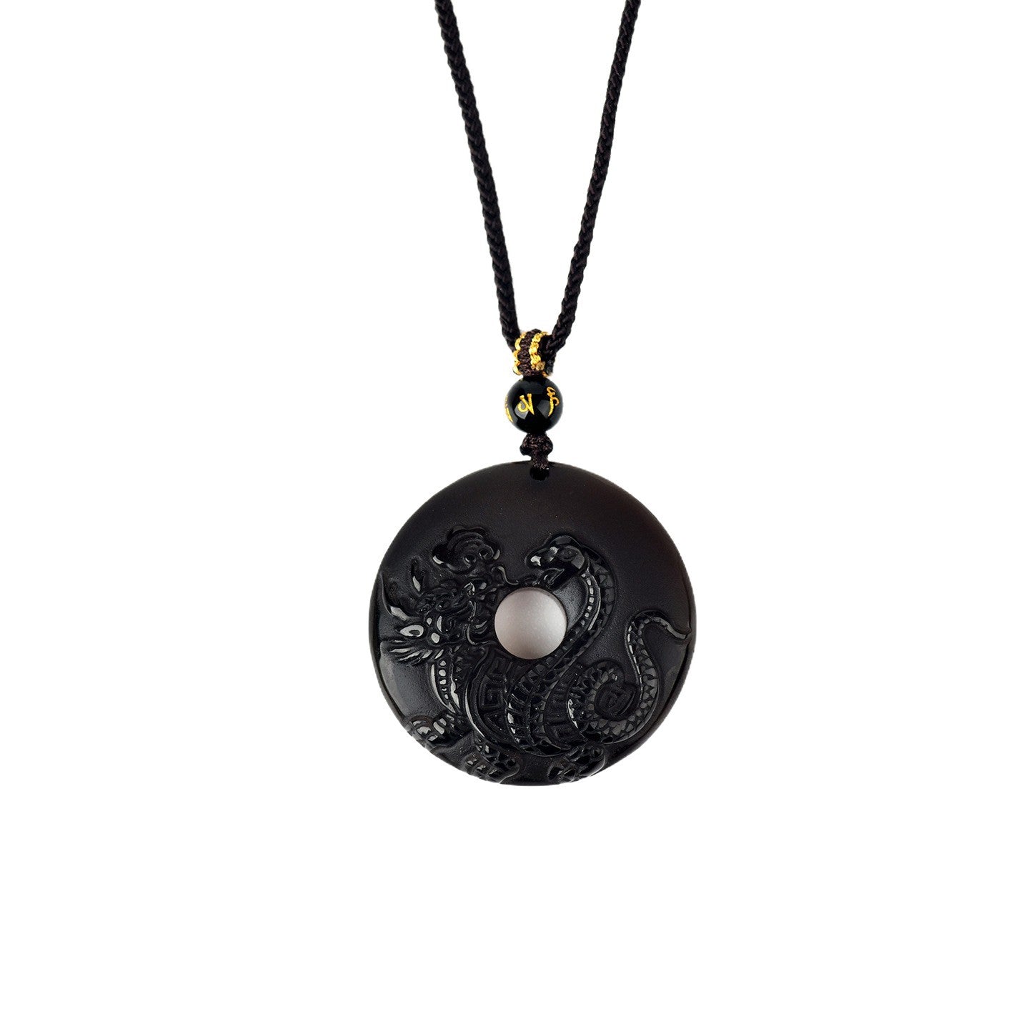 Natural Ice Obsidian Xuanwu Peace Pendant | Five Elements Hydration & Protection Unisex Necklace