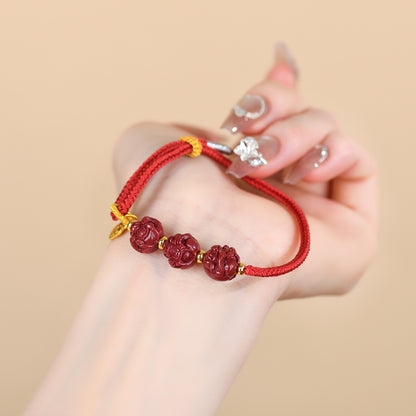 Natural Purple Gold Sand Zodiac Three-in-One Handwoven Bracelet - Spiritual Guardian & Fortune Enhancer