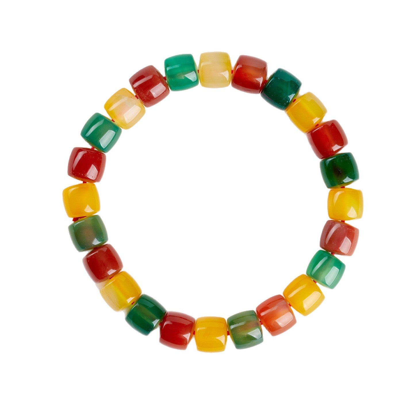 Natural Agate Chalcedony Single Circle Bracelet with Silver Obsidian Lapis Lazuli - Spiritual Women's Jewelry