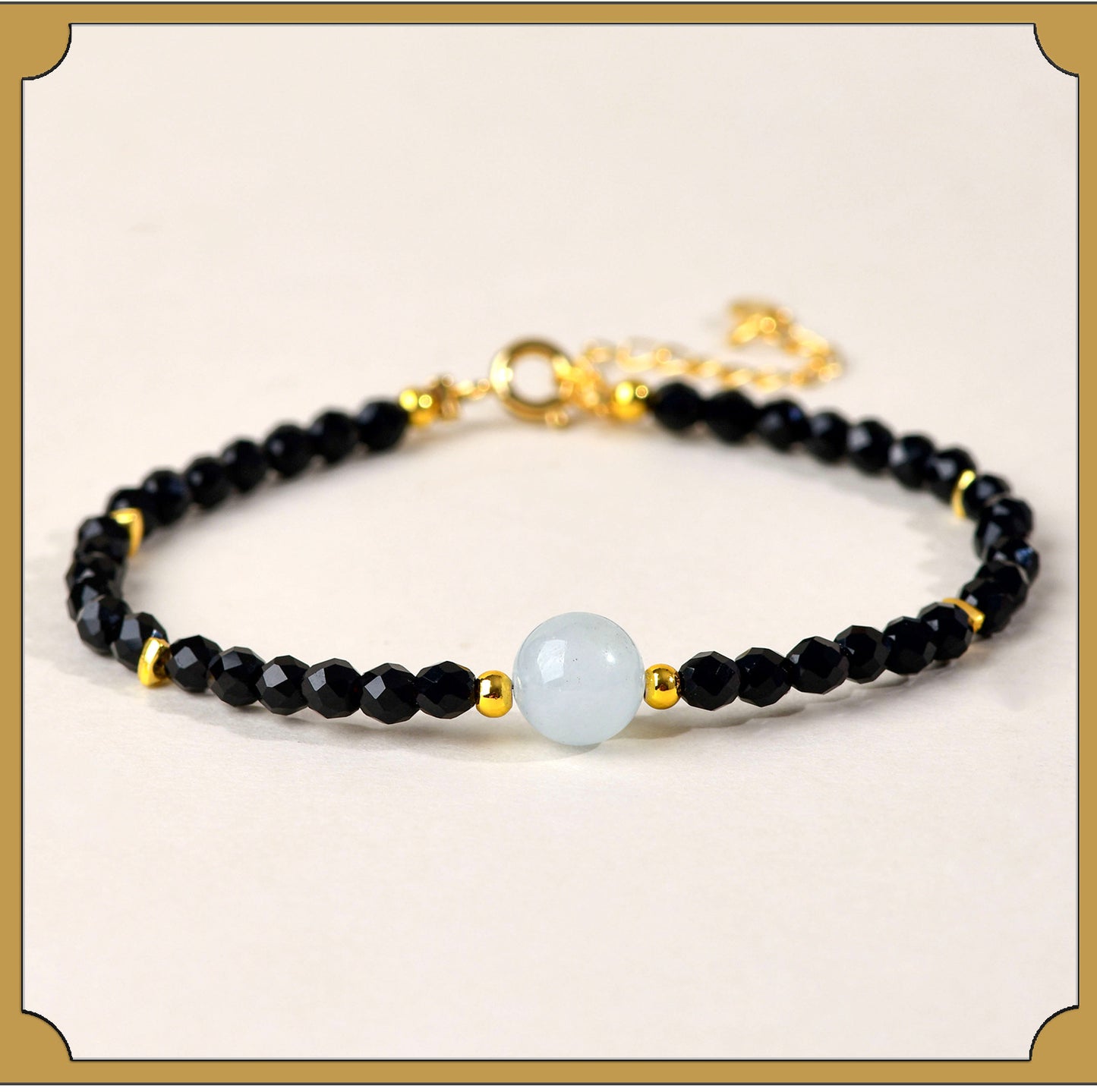 Natural Crystal Black Spinel Multi-Gem Adjustable Bracelet for Women - Mystical Protection & Elegance