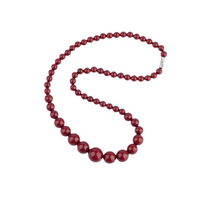 Natural High Content Cinnabar Round Bead Necklace - Purple Gold Sand Tower Chain for Protection