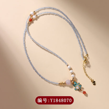 Pearl Southern Red Agate Multi-Circle Bracelet | Elegant Women's Collarbone Necklace for Fortune & Protection