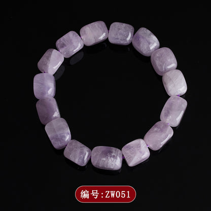 Natural Lavender Amethyst Sugar Cube Bracelet – Spiritual Harmony & Wealth Attraction