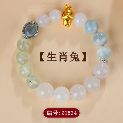 Twelve Zodiac Natural Crystal Multi-Gem Bracelet - Cosmic Harmony & Fortune Attractor