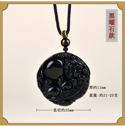 Natural Gold Obsidian Pixiu Pendant - Lucky Charm Necklace for Wealth and Protection