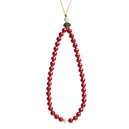 Imperial Red Cinnabar Zodiac Phone Charm - Natural Protection & Luck Enhancer