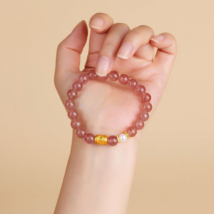 Strawberry Crystal Love Bracelet | Attract Romance & Harmony Energy