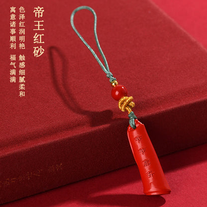 Natural High-Content Cinnabar Ascending Success Pendant - Career Wealth Luck Charm