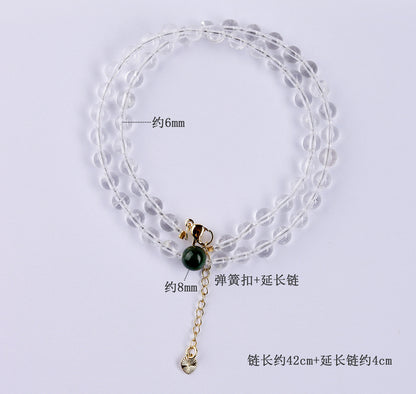 Natural White Crystal Collarbone Necklace | Adjustable Purity Protection Amulet