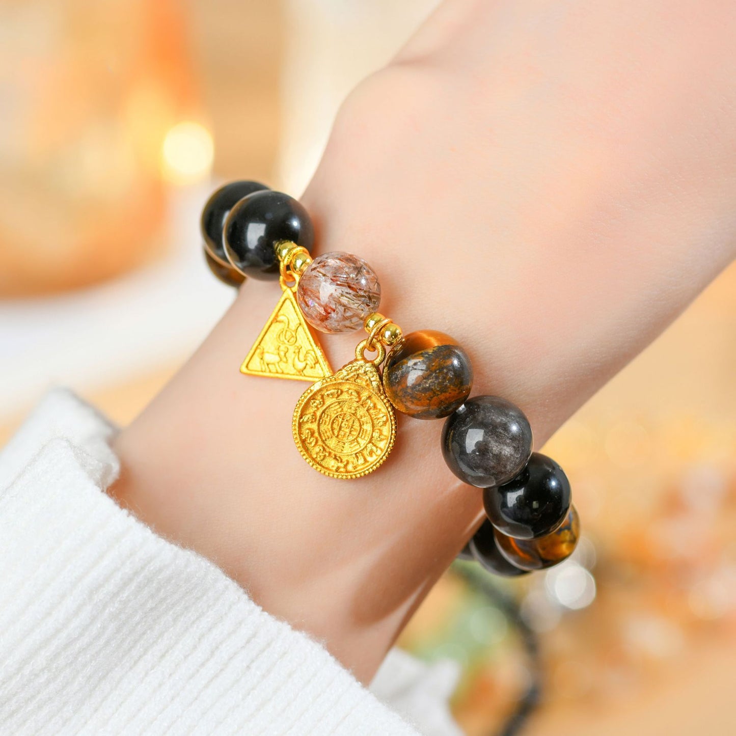 Natural Crystal Three-in-One Twelve Zodiac Bracelet 2025 - Couple's Spiritual Harmony Amulet