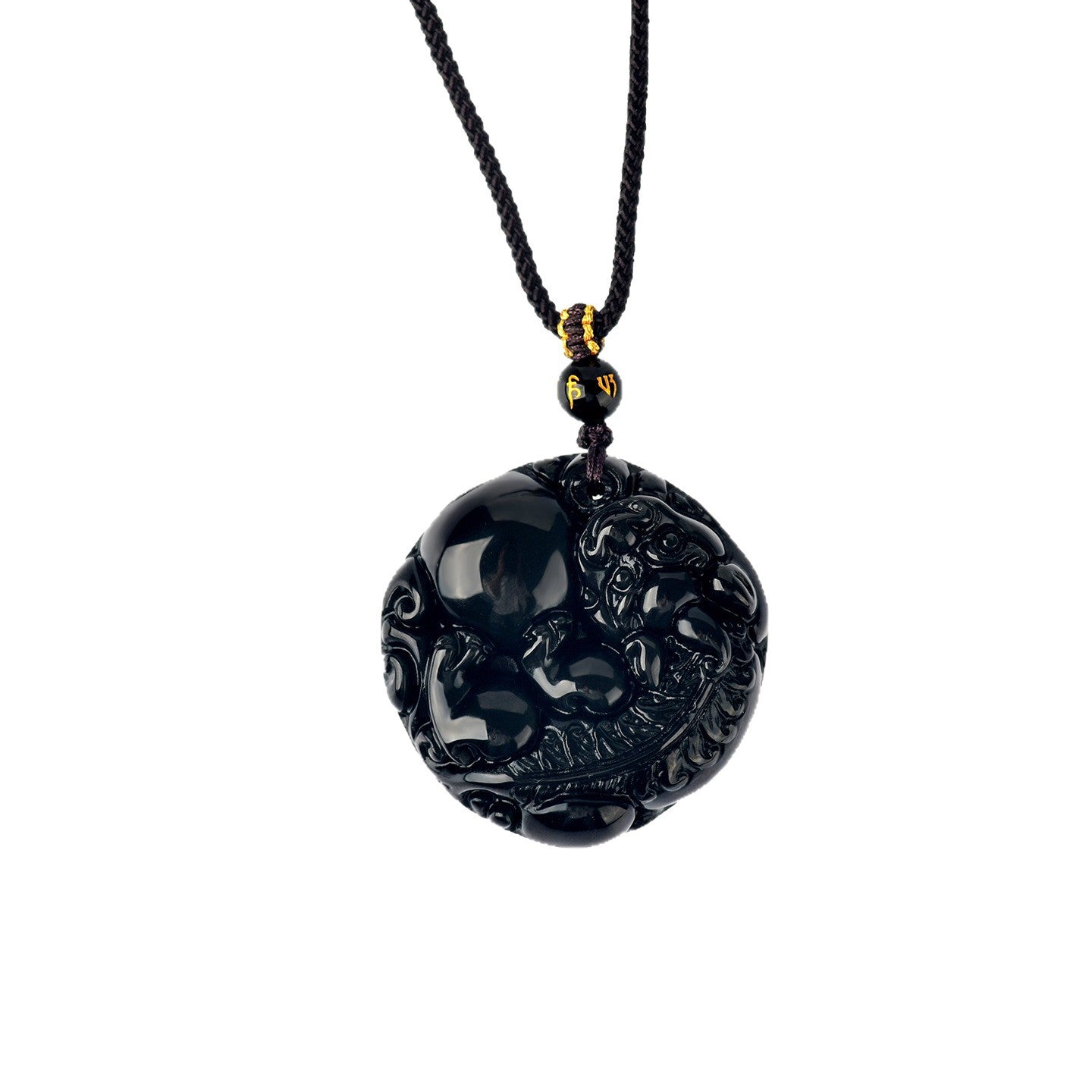 Natural Gold Obsidian Pixiu Pendant - Lucky Charm Necklace for Wealth and Protection