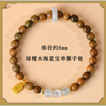 Green Sandalwood & Amethyst Multi-Loop Bracelet