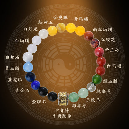 Five Elements Energy Balance Bracelet | Crystal Agate Harmony for Couples