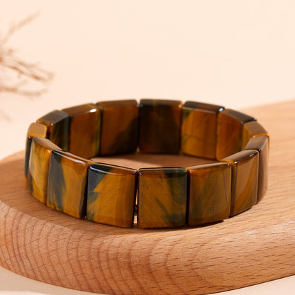 Natural Yellow Tiger Eye Stone Bracelet - Mystical Protection and Wealth Attraction Unisex Jewelry