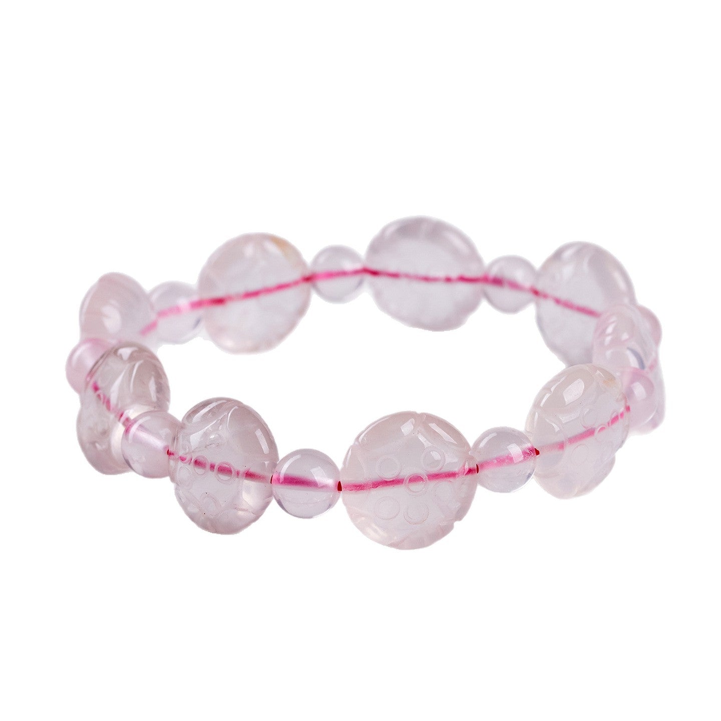 Natural Pink Crystal Lotus Bracelet | Love, Peace & Spiritual Harmony