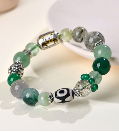 Natural Crystal Five Elements Bracelet - Balance Gold Wood Water Fire Earth Energies for Harmony