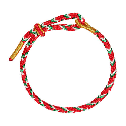 Five Elements Harmony Bracelet: Zodiac Year Red Rope Hand-Woven Beaded Talisman