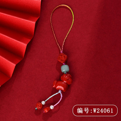 Natural Imperial Red Cinnabar Zodiac Horse Pendant - Feng Shui Protection & Good Luck Charm