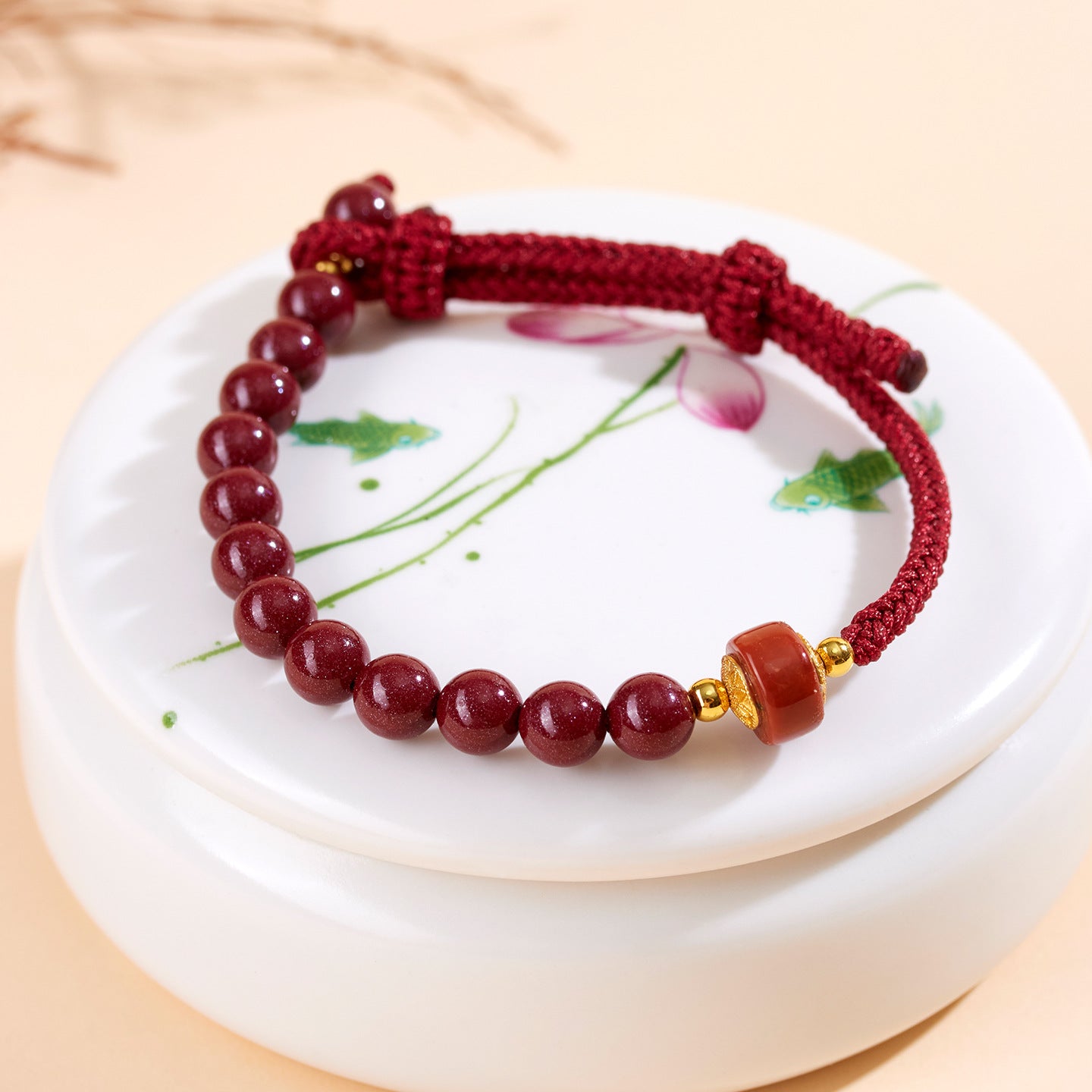 Purple Gold Cinnabar DIY Handmade Woven Bracelet | Wealth Protection & Spiritual Elegance
