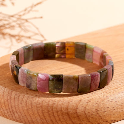Natural Crystal Tourmaline Bracelet | Wealth Stone for Women's Fashion & Spiritual Energy