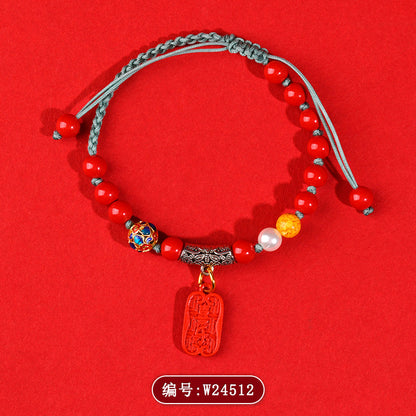Imperial Red Sand Cinnabar Hand-Woven Bracelet | Peace, Joy & Spiritual Energy