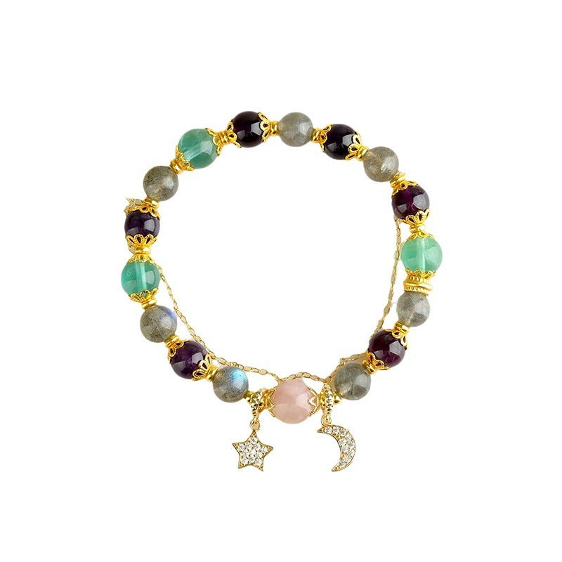 Natural Crystal Zodiac Bracelet - Mystical Astrological Jewelry for Women's Empowerment