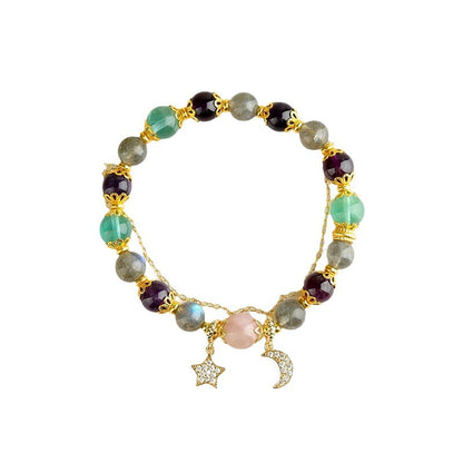 Natural Crystal Zodiac Bracelet - Mystical Astrological Jewelry for Women's Empowerment