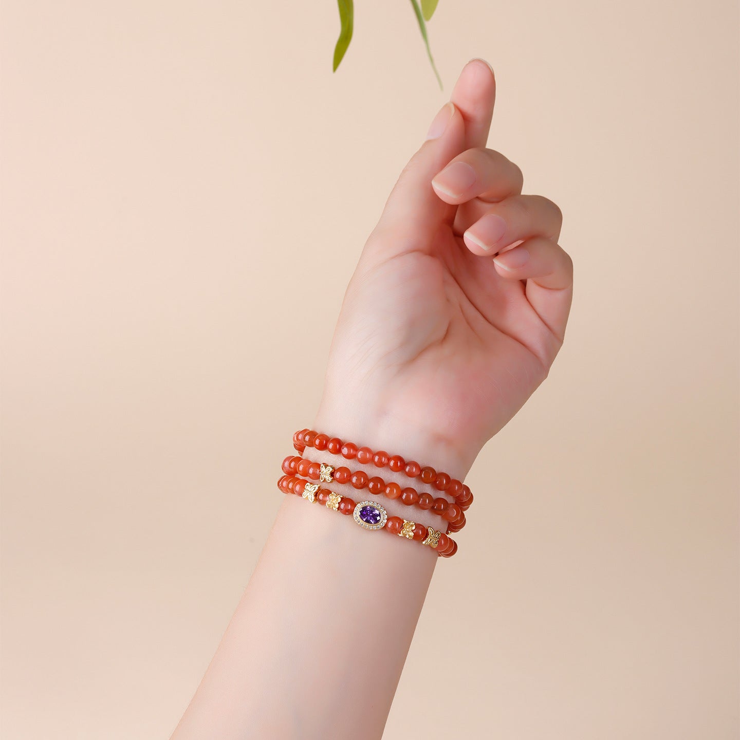 Natural Southern Red Agate Multi-Circle Bracelet | Chinese Style Wealth & Protection Talisman