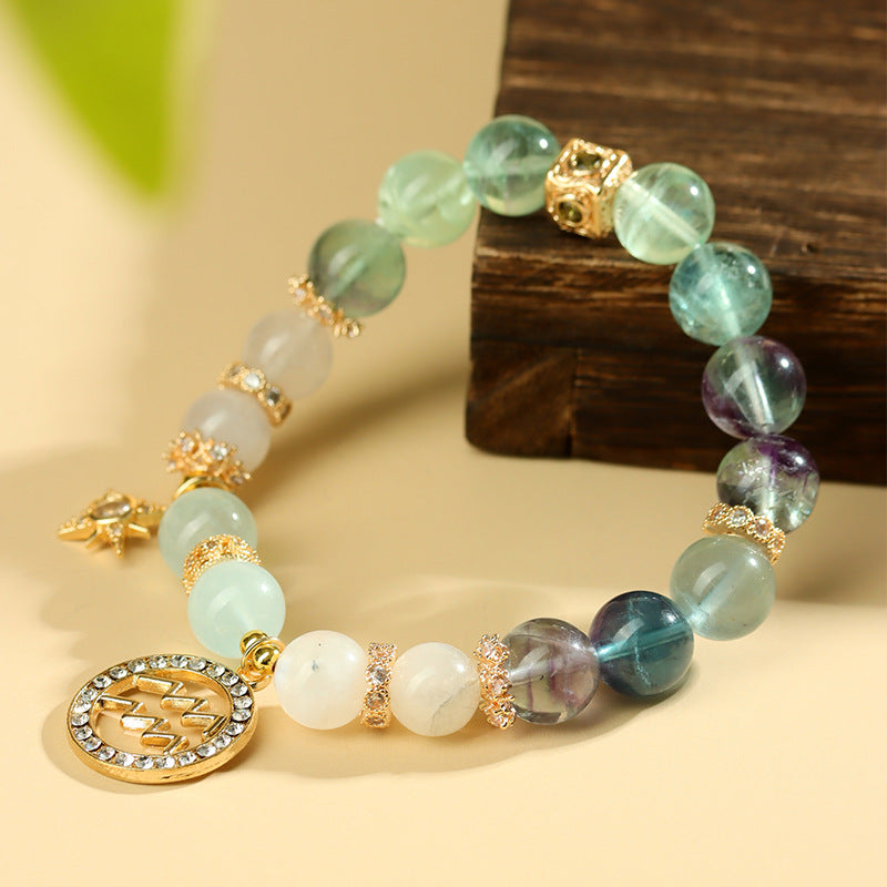 Twelve Zodiac Natural Crystal Multi-Gem Bracelet | Astrological Harmony & Spiritual Elegance