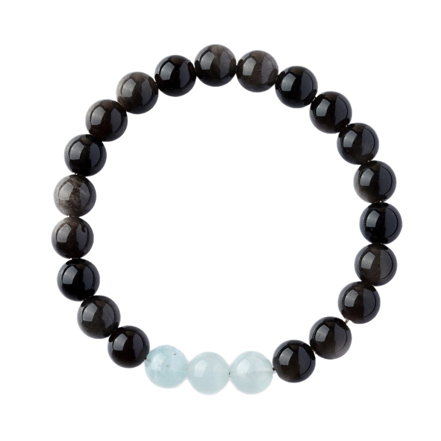 Natural Obsidian Crystal Bracelet with Golden Rutilated Quartz & Gemstones | Spiritual Protection & Wealth Attraction