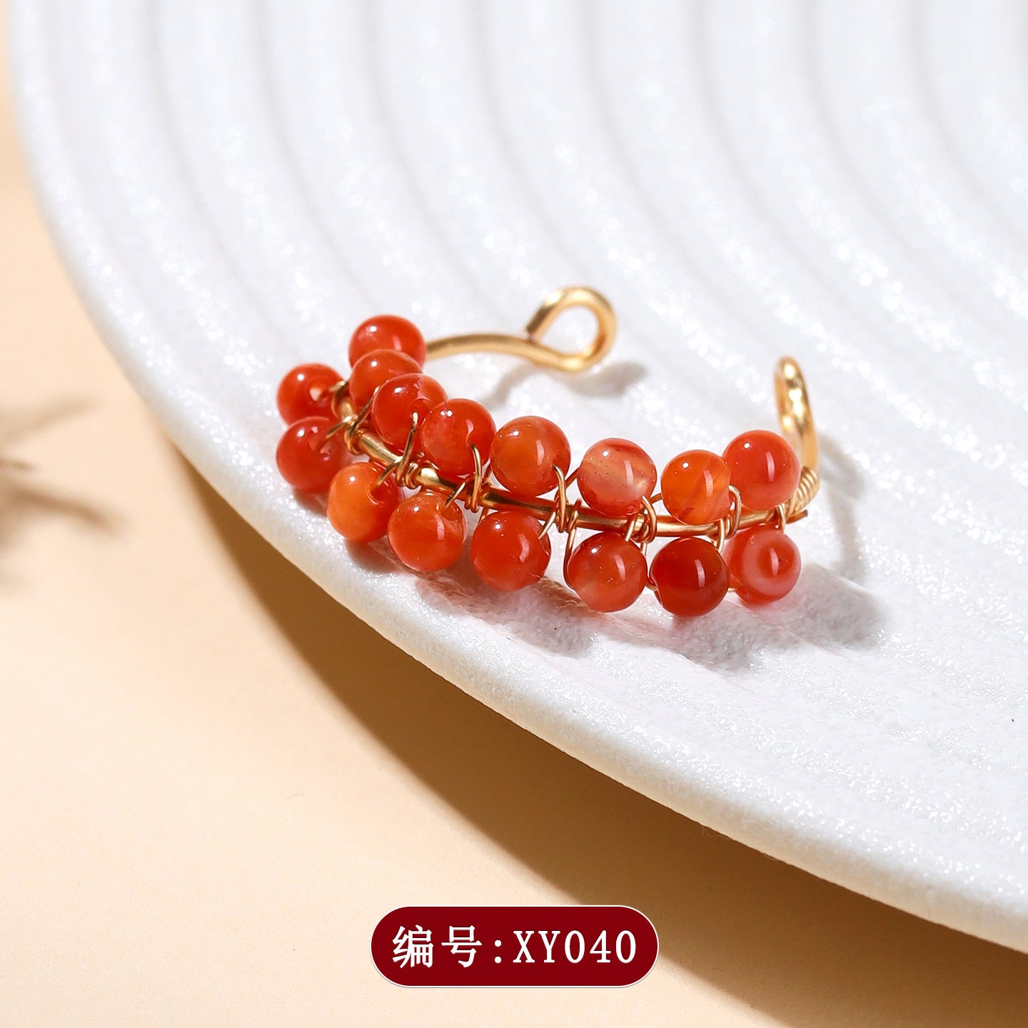 Handmade Crystal Agate Ring with Yellow Rutilated Quartz and Moonstone - Open Wire Wrapped Design for Wealth and Protection