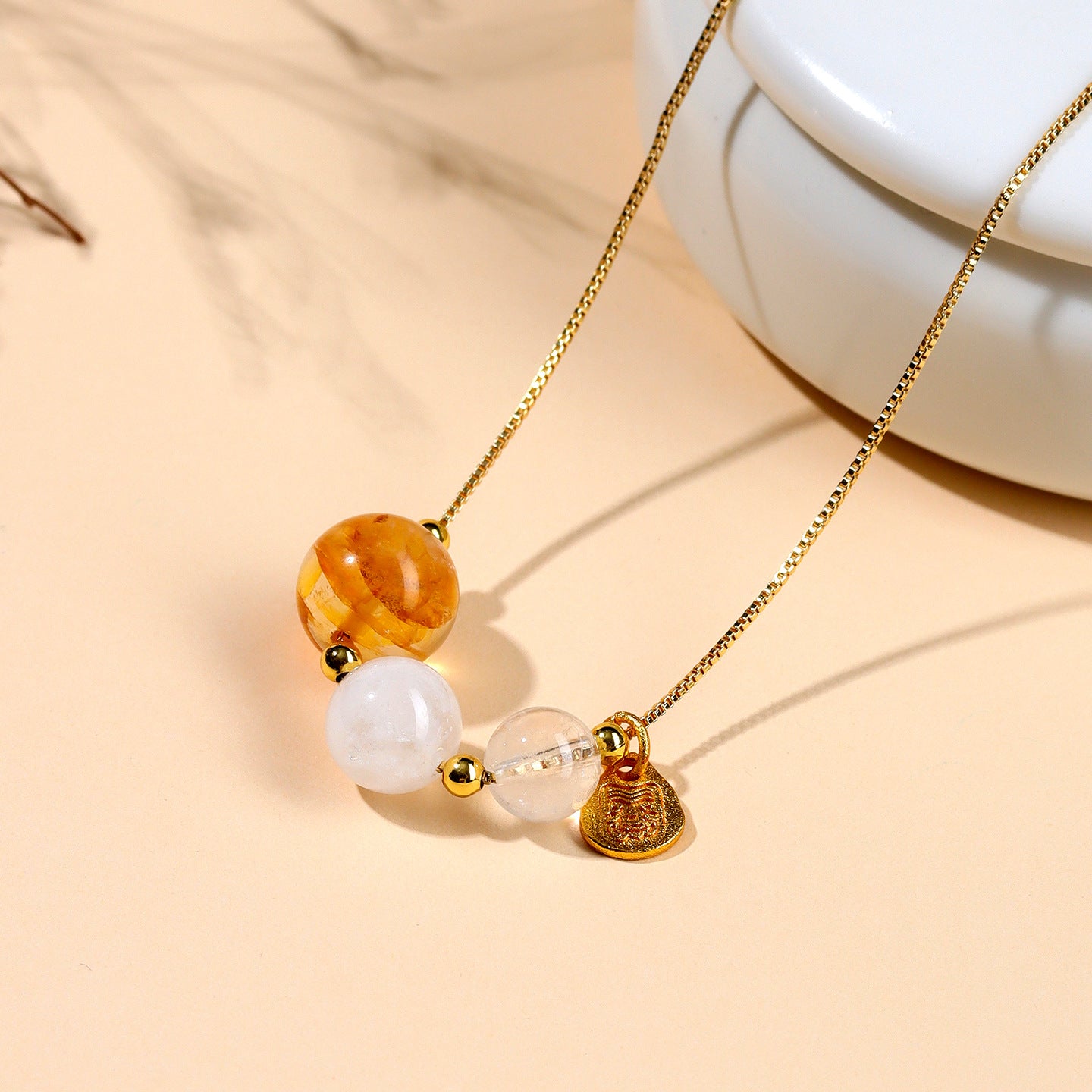 Natural Crystal Five Elements Collarbone Necklace | Balance Harmony & Wealth for Women