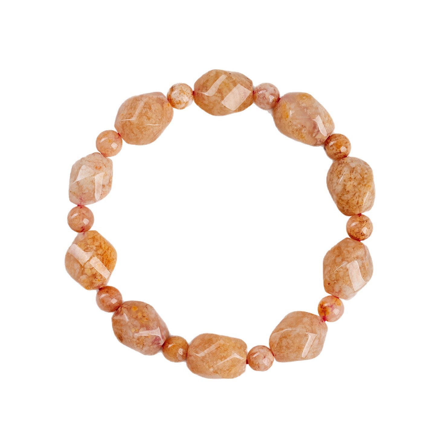 Natural Cherry Blossom Agate Knot Bead Bracelet - Elegant Spiritual Jewelry for Women
