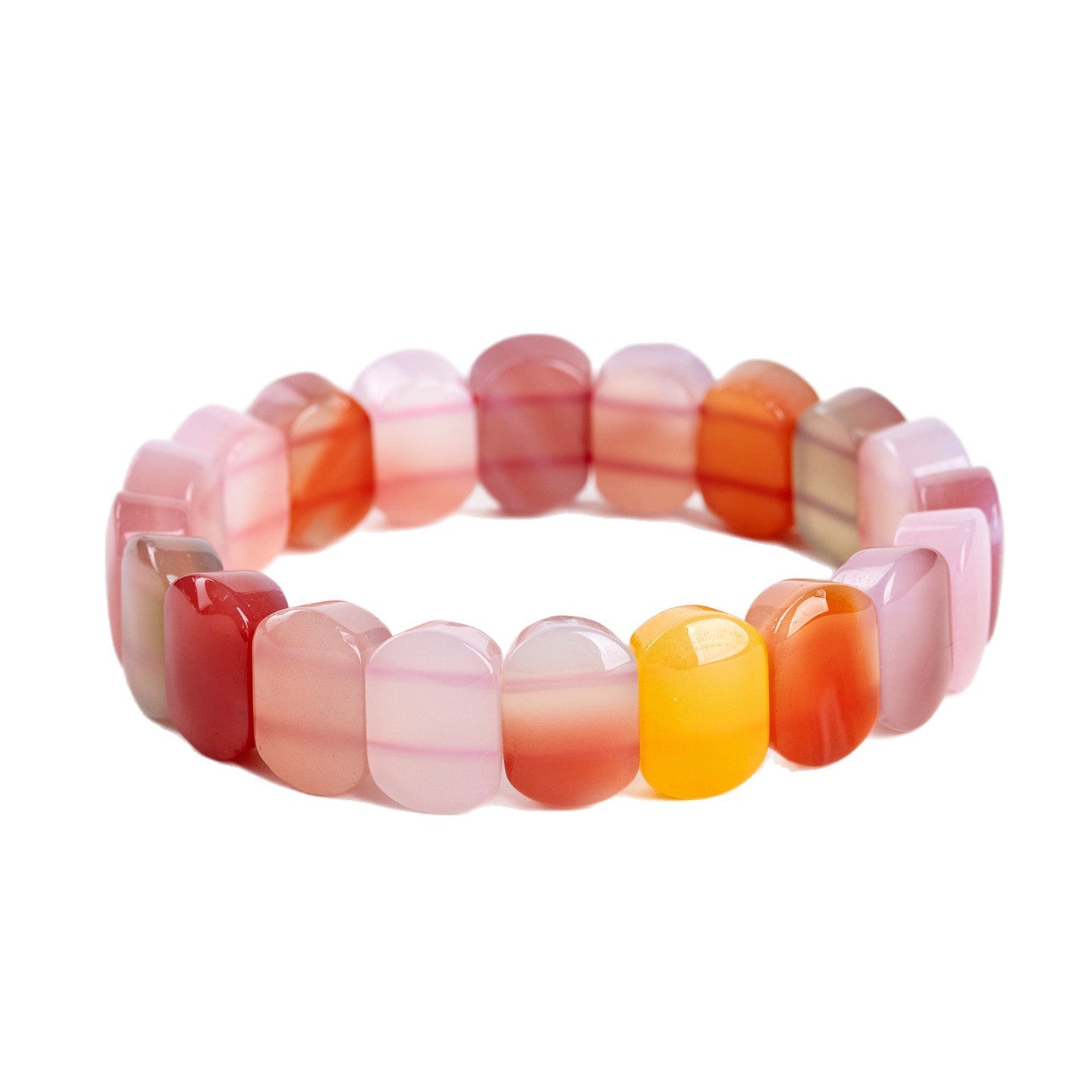 Natural Crystal Salt Source Agate Bracelet | Candy Color Girl Style for Purification & Good Fortune