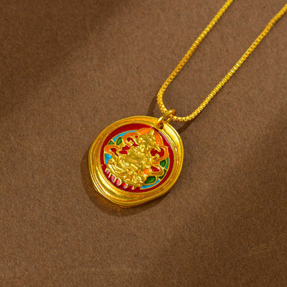 Golden God of Wealth Phoenix Pendant Necklace | Wealth Attraction & Prosperity Amulet