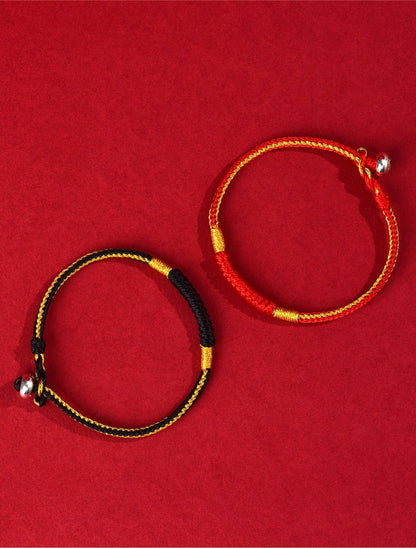 Vajra Knot Tibetan Style Red String Bracelet for Zodiac Year Protection and Couple Blessing