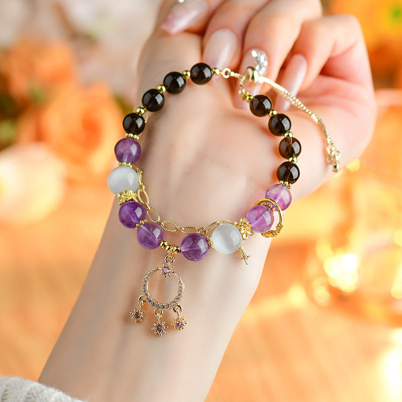 Capricorn Crystal Bracelet with Natural Citrine Amethyst | Zodiac Empowerment Spiritual Jewelry
