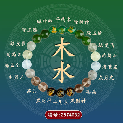 Five Elements Five Paths God of Wealth Natural Crystal Bracelet - Balance & Prosperity Unisex Jewelry